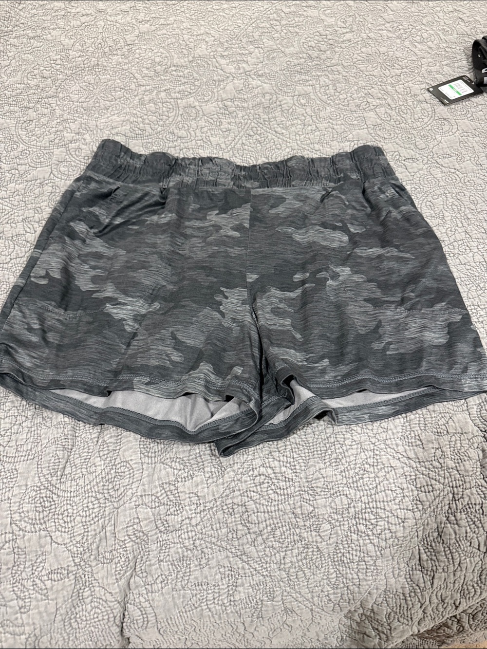 Athletic Works Gray Camouflage Women's Athletic Shorts